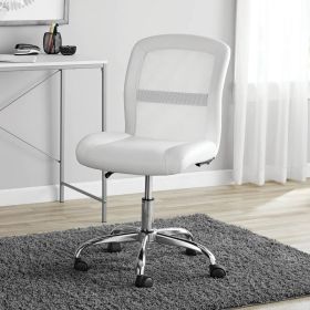 Mid-Back, Vinyl Mesh Task Office Chair, White