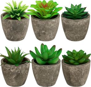 Succulents Plants Artificial Set of 6 Small Realistic Fake Succulent Plant in Pots Realistic Faux Greenery Plants Potted for Home Office Desk Ind