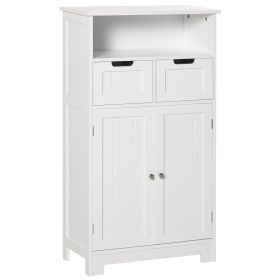 Freestanding Bathroom Cabinet with Adjustable Shelf and Drawers, Small Cabinet for Bathroom, Living Room, White